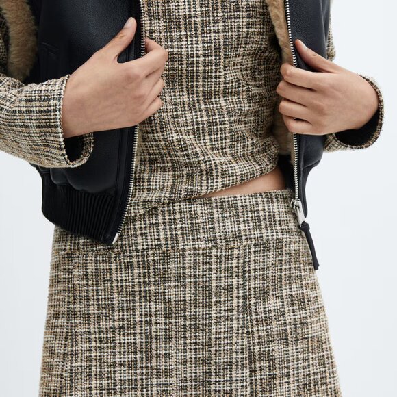 Mango Marbled Tweed Sweatshirt and Skirt 2-Piece Set/NWT/S - Picture 3 of 16